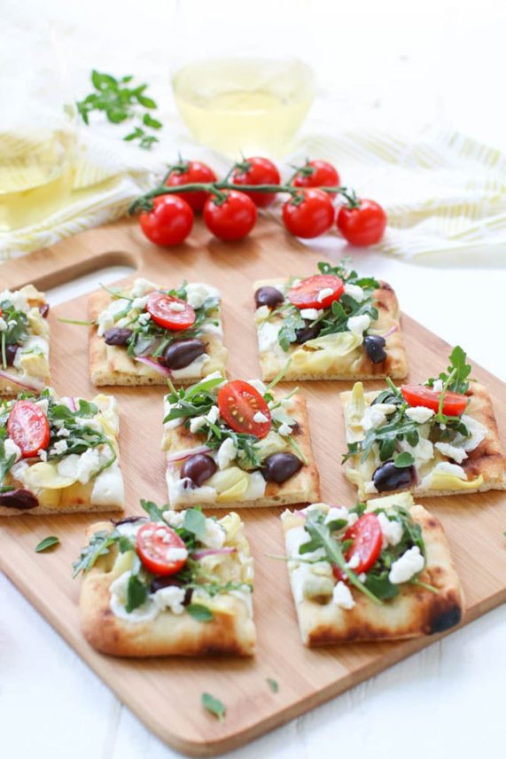 Fresh order of Greek Salad Flatbread