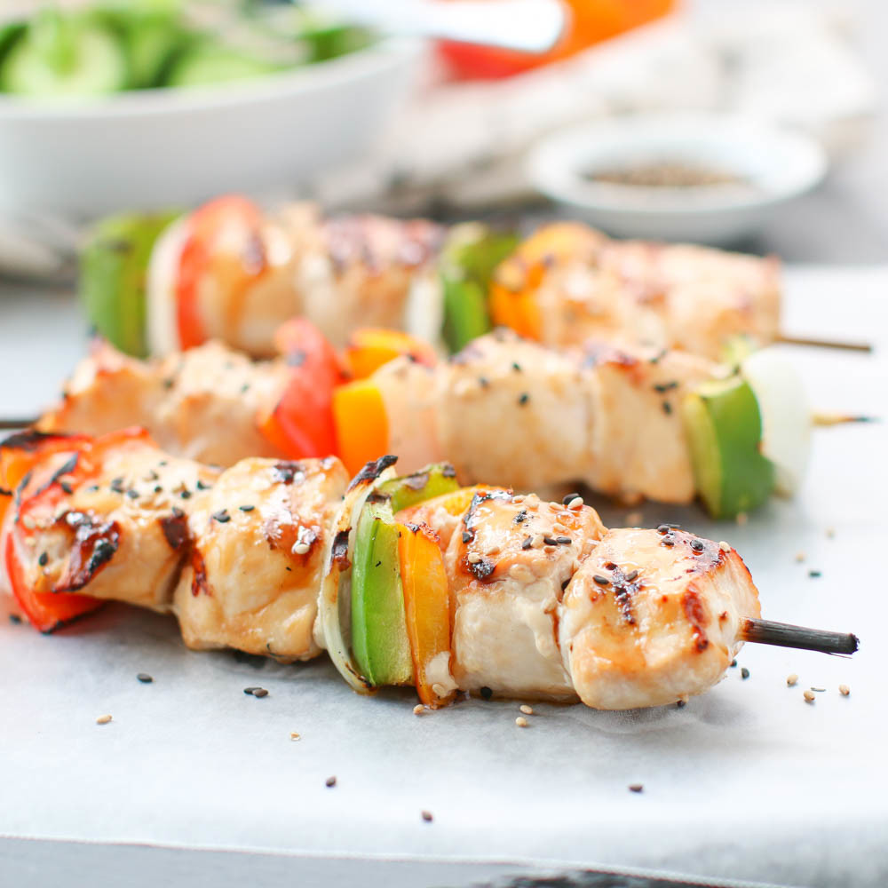 Grilled Chicken Skewers with Litehouse Ranch Dressing