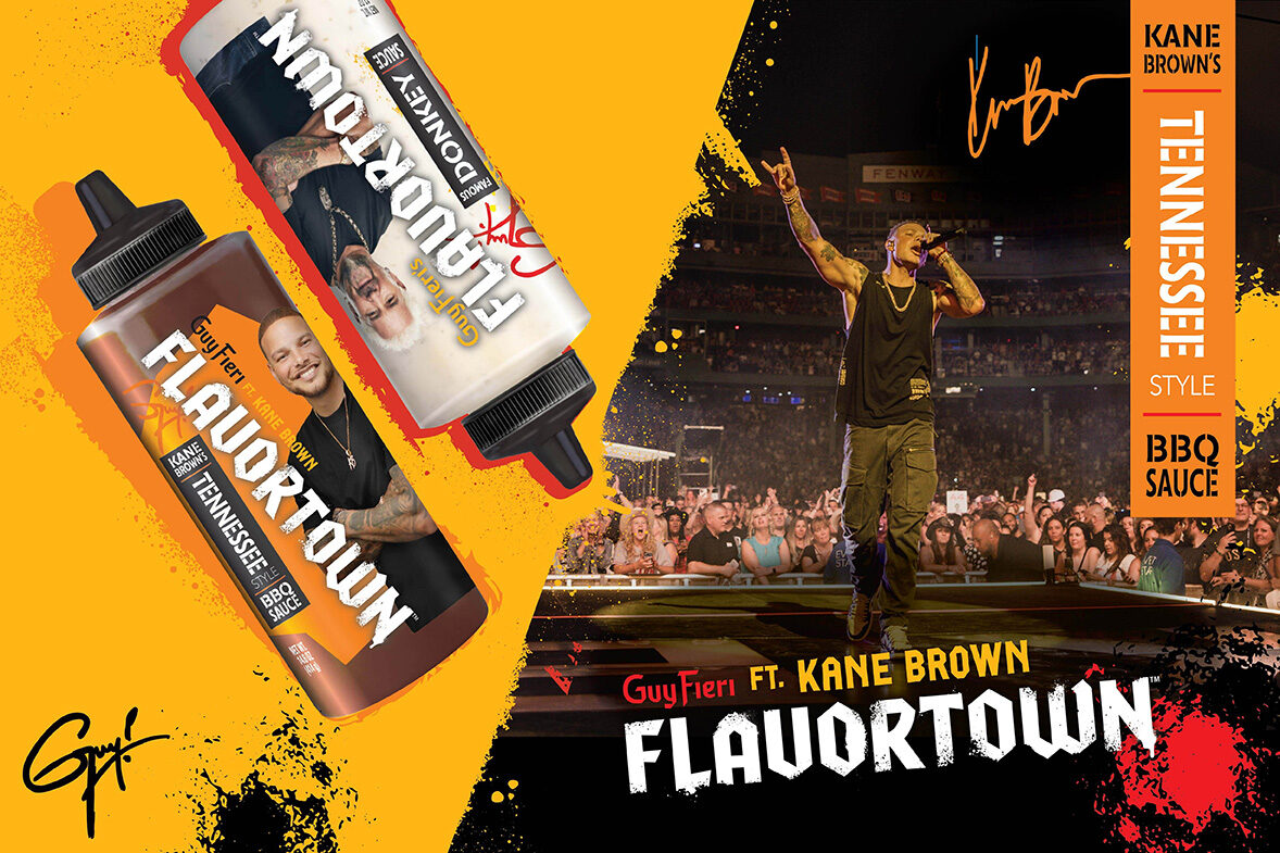 Country star Kane Brown's new Tennessee Style BBQ sauce is the latest addition to Guy Fieri’s line-up of dynamic Flavortown Sauces