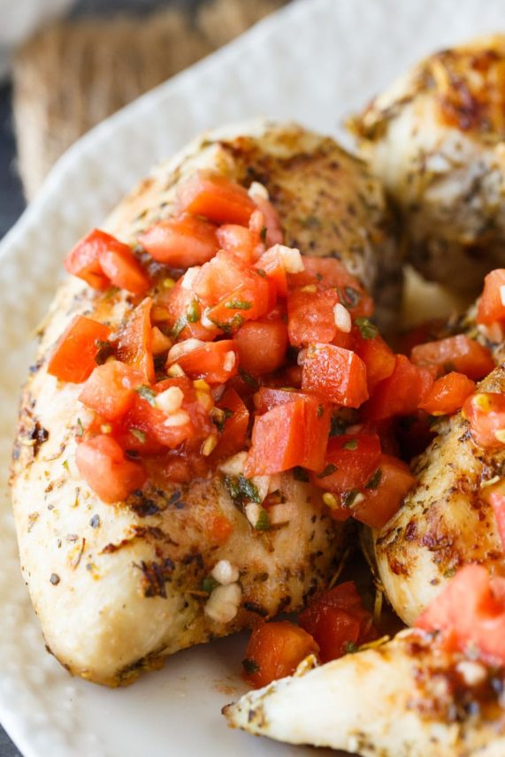 Bruschetta Chicken ready to eat