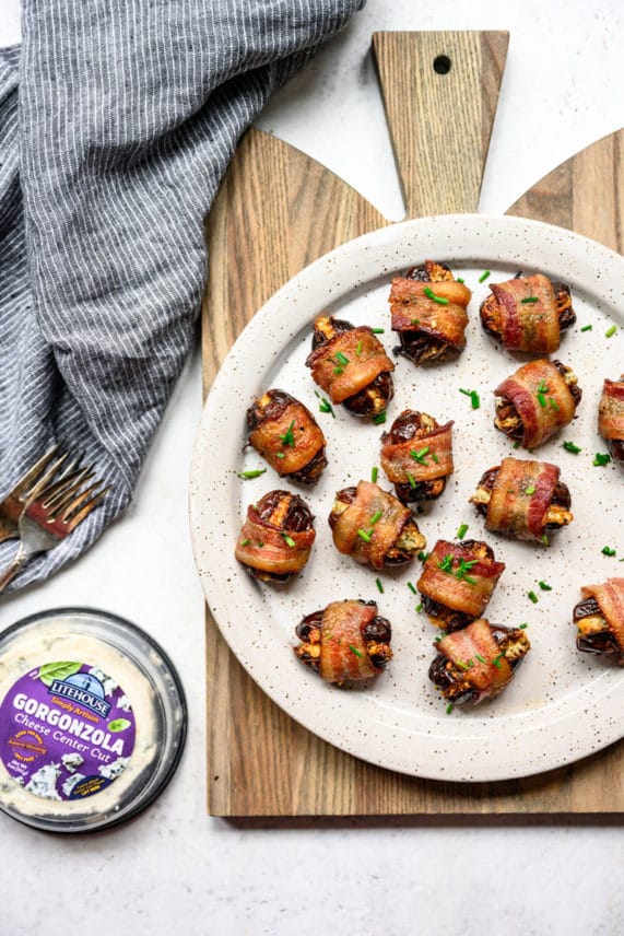 Gorgonzola Date Bites with Bacon ready to eat