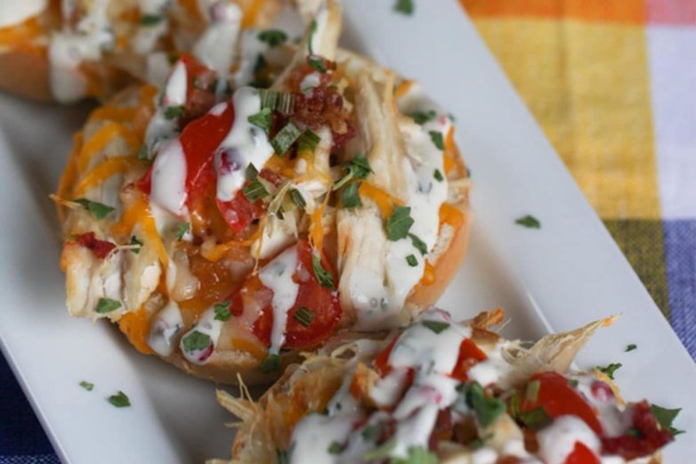 Slider serving of Chicken Bacon Ranch Bagel Bites