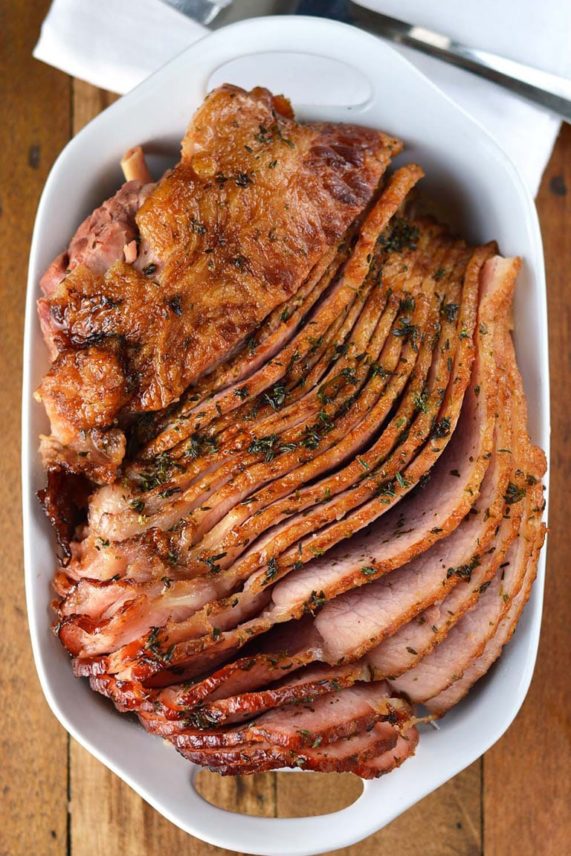 Freshly made Honey and Herb Glazed Ham
