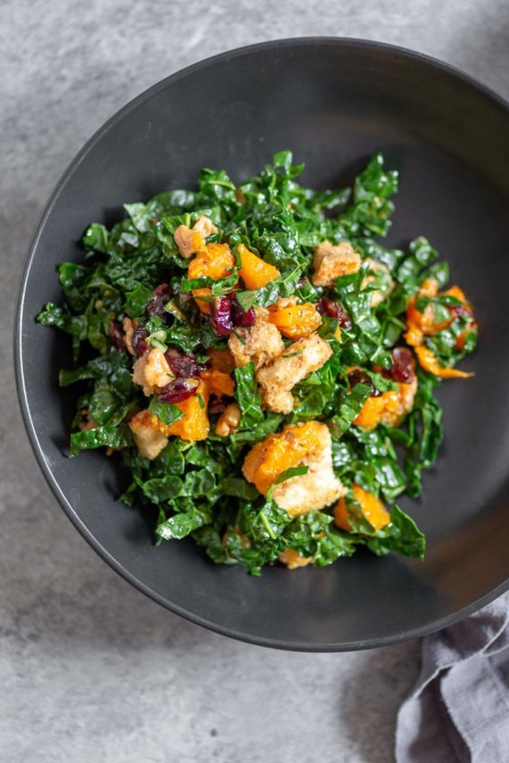 Serving of Butternut Panzanella Salad