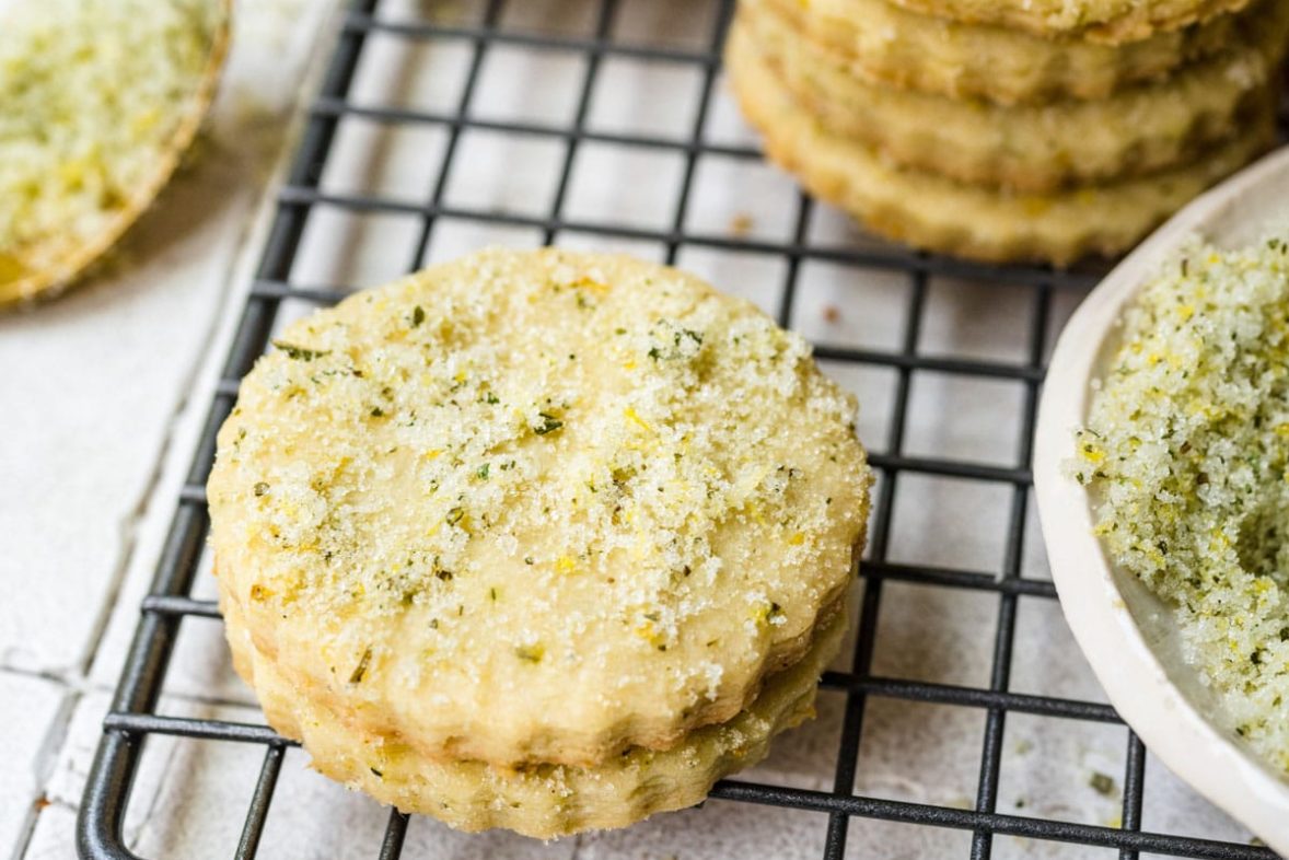 Just prepared Lemon Basil Shortbread Cookies