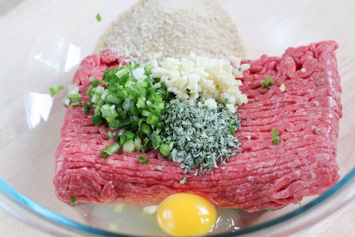 Preparing to make Grilled Balsamic Mini Meatloaves