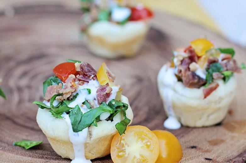 Freshly made Bite-Sized BLT Ranch Bread Bowls