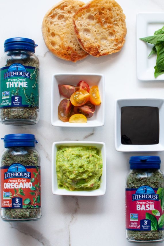 Ingredients for Avocado Toast Bruschetta