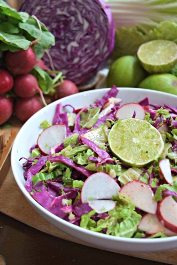 Freshly prepared Baja Lime Radish Coleslaw