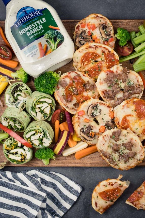 Family Night Snack Board with Pizza Bagel Bites