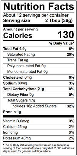 Pumpkin Spice Caramel Nutrition Facts